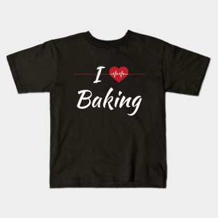 I Love Baking Cute Red Heart Kids T-Shirt